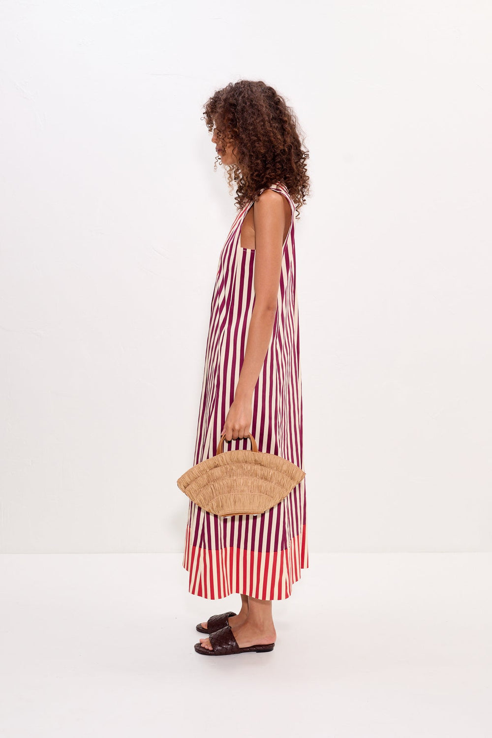 Mar Poplin Dress | Simon Miller Bordeaux Stripe Combo