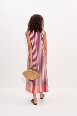 Mar Poplin Dress | Simon Miller Bordeaux Stripe Combo