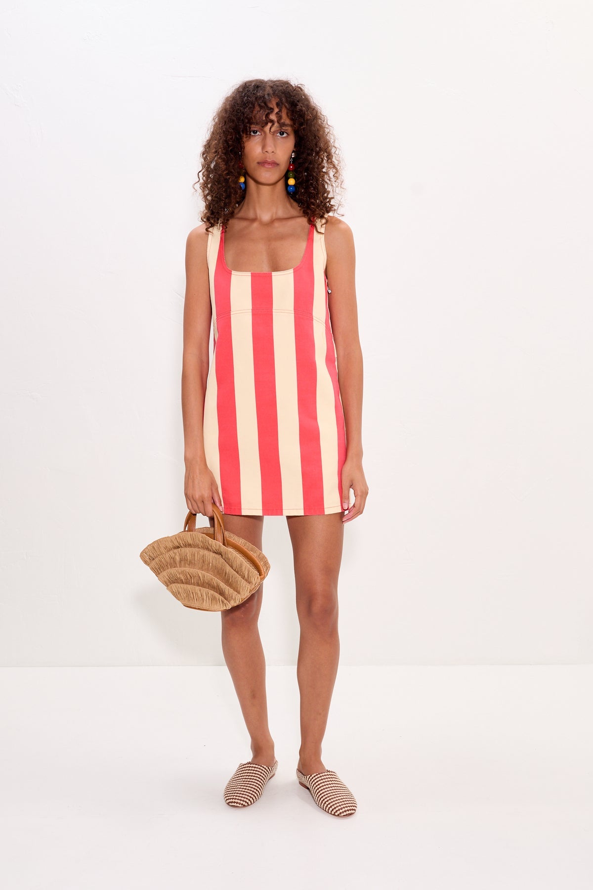Sahara Striped Denim Dress | Simon Miller Venetian Red Stripe