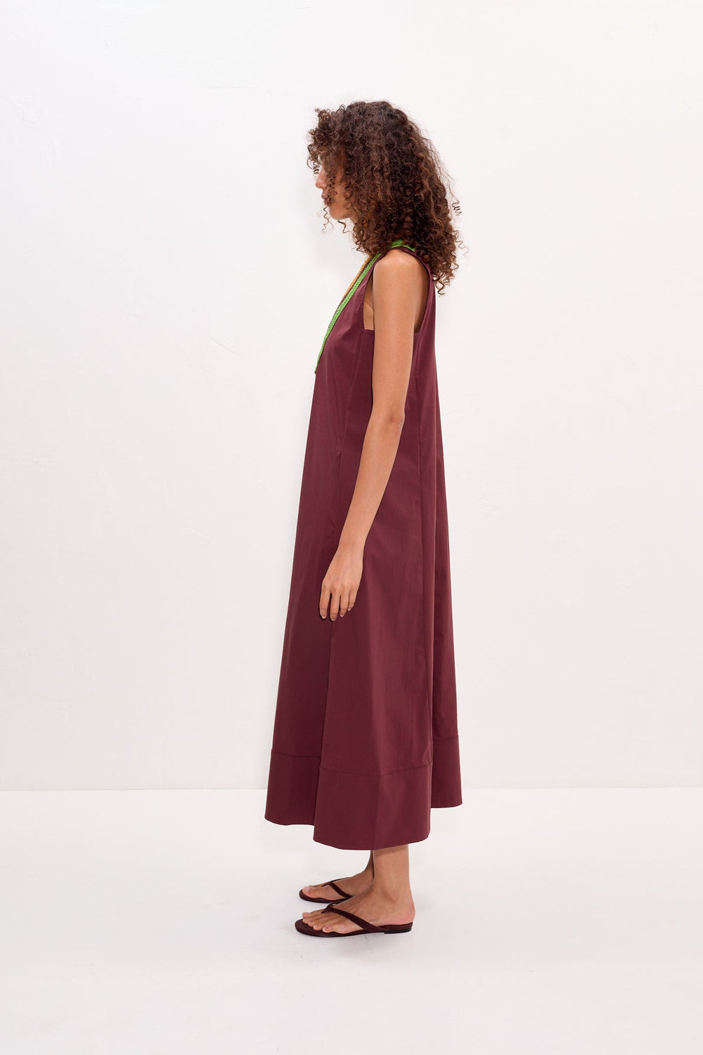 Mar Crochet Poplin Dress | Simon Miller Choco Brown