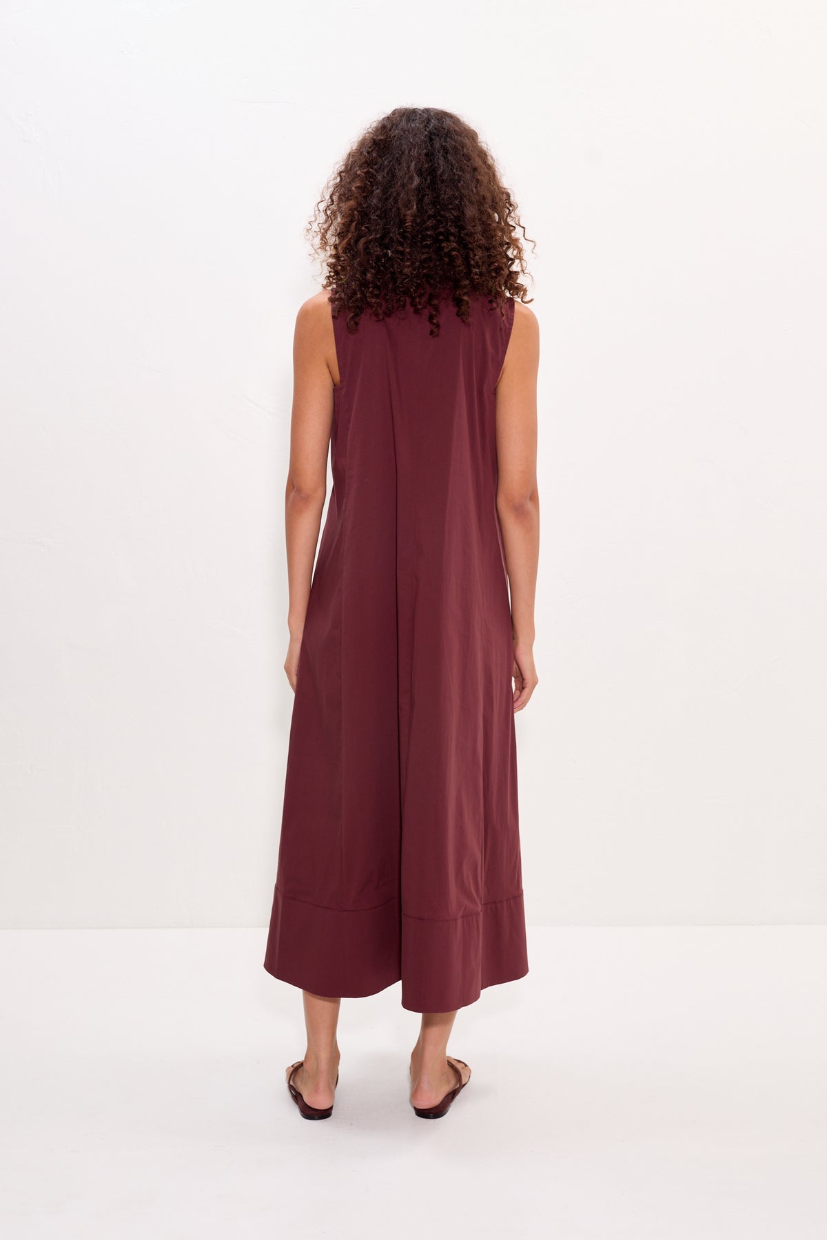 Mar Crochet Poplin Dress | Simon Miller Choco Brown