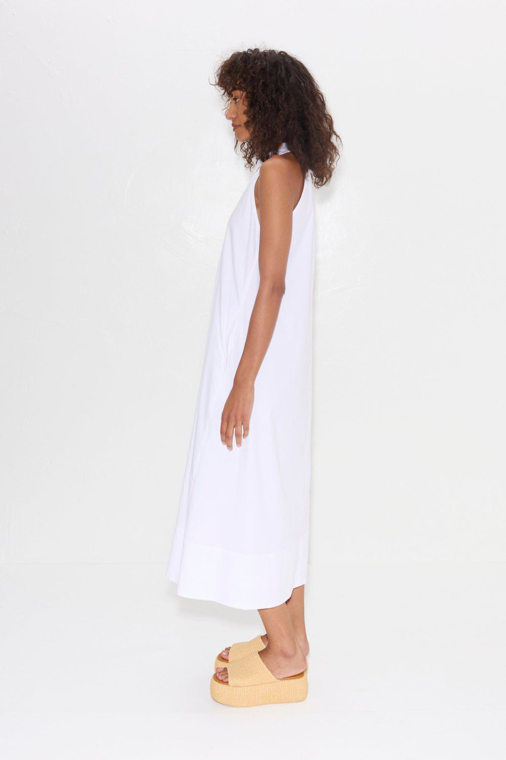 Nava Poplin Midi Dress | Simon Miller MACADAMIA