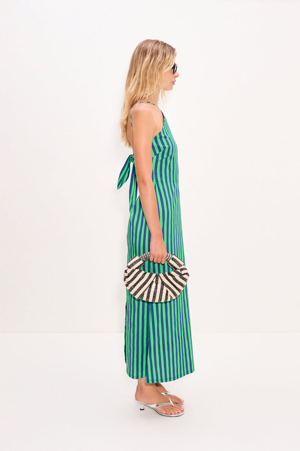 Kit Poplin Dress | Simon Miller Navy/Grass Green
