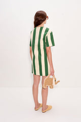 Sahara Short Sleeve Mini Dress | Simon Miller Gummy Green/Ecru