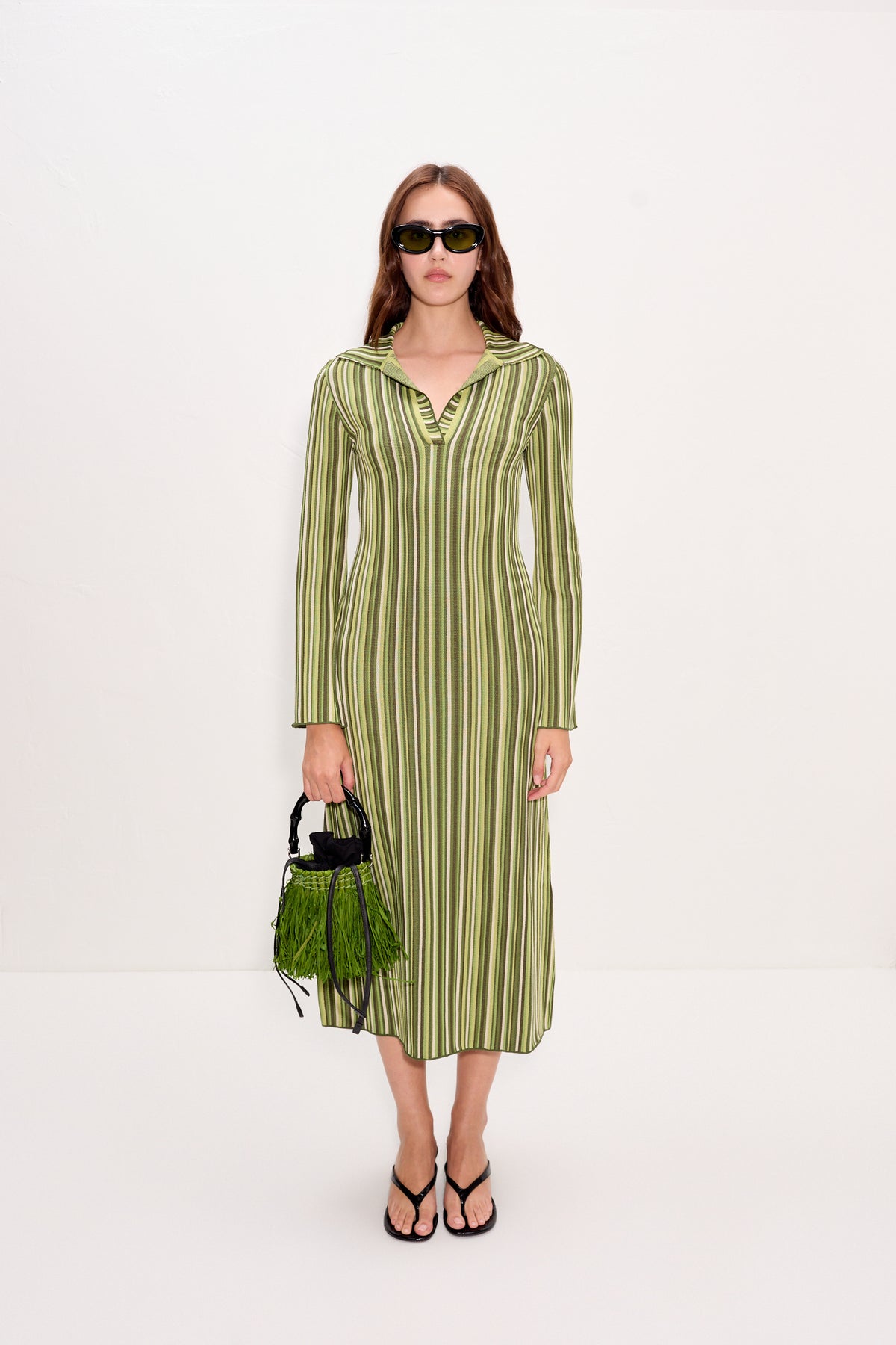 Reade Polo Dress | Simon Miller Landscape Multi Stripe