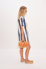 Sahara Short Sleeve Mini Dress | Simon Miller Navy/Cream