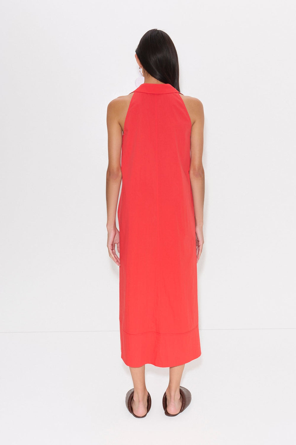 Nava Poplin Midi Dress | Simon Miller CHERRY RED