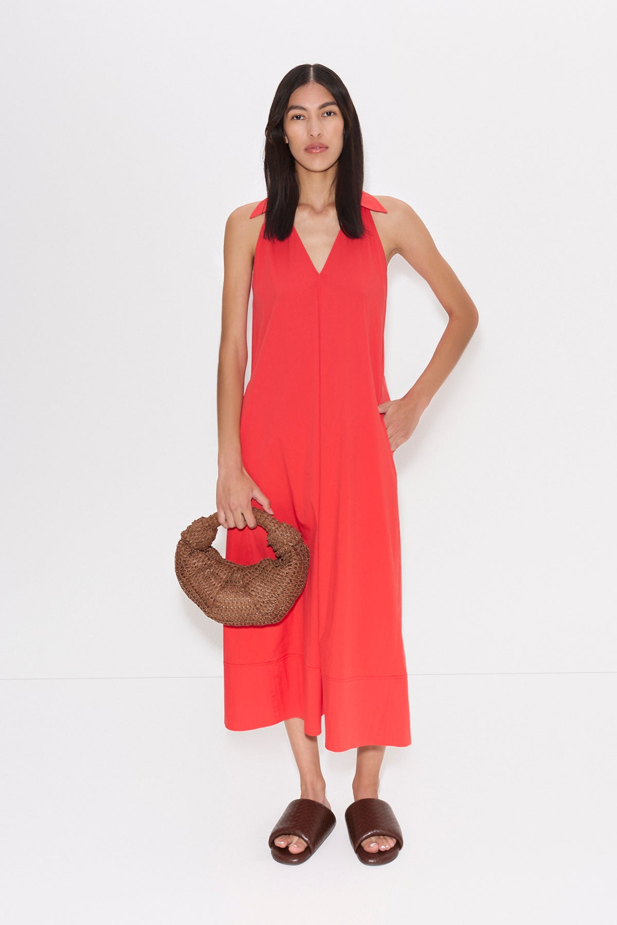 Nava Poplin Midi Dress | Simon Miller CHERRY RED