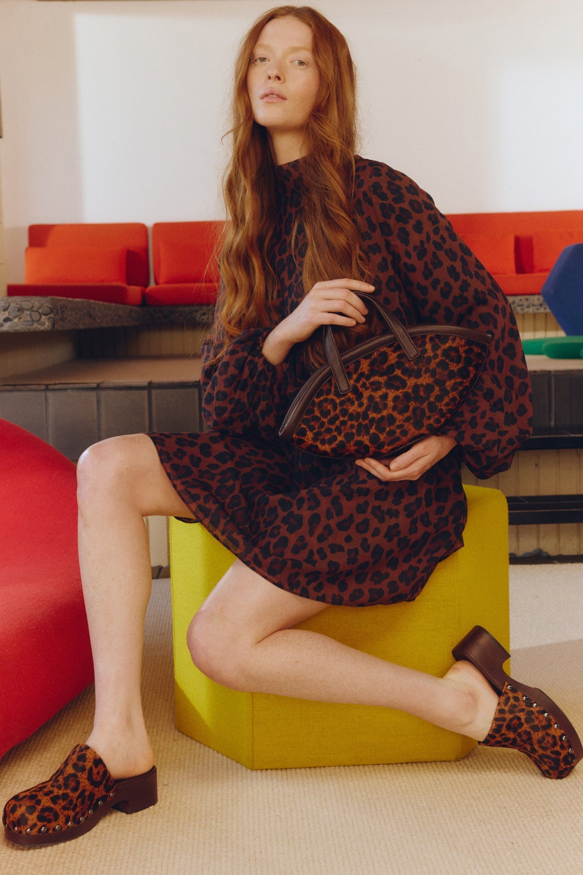 Joplin Chiffon Mini Dress | Simon Miller CHOCO BROWN LEOPARD