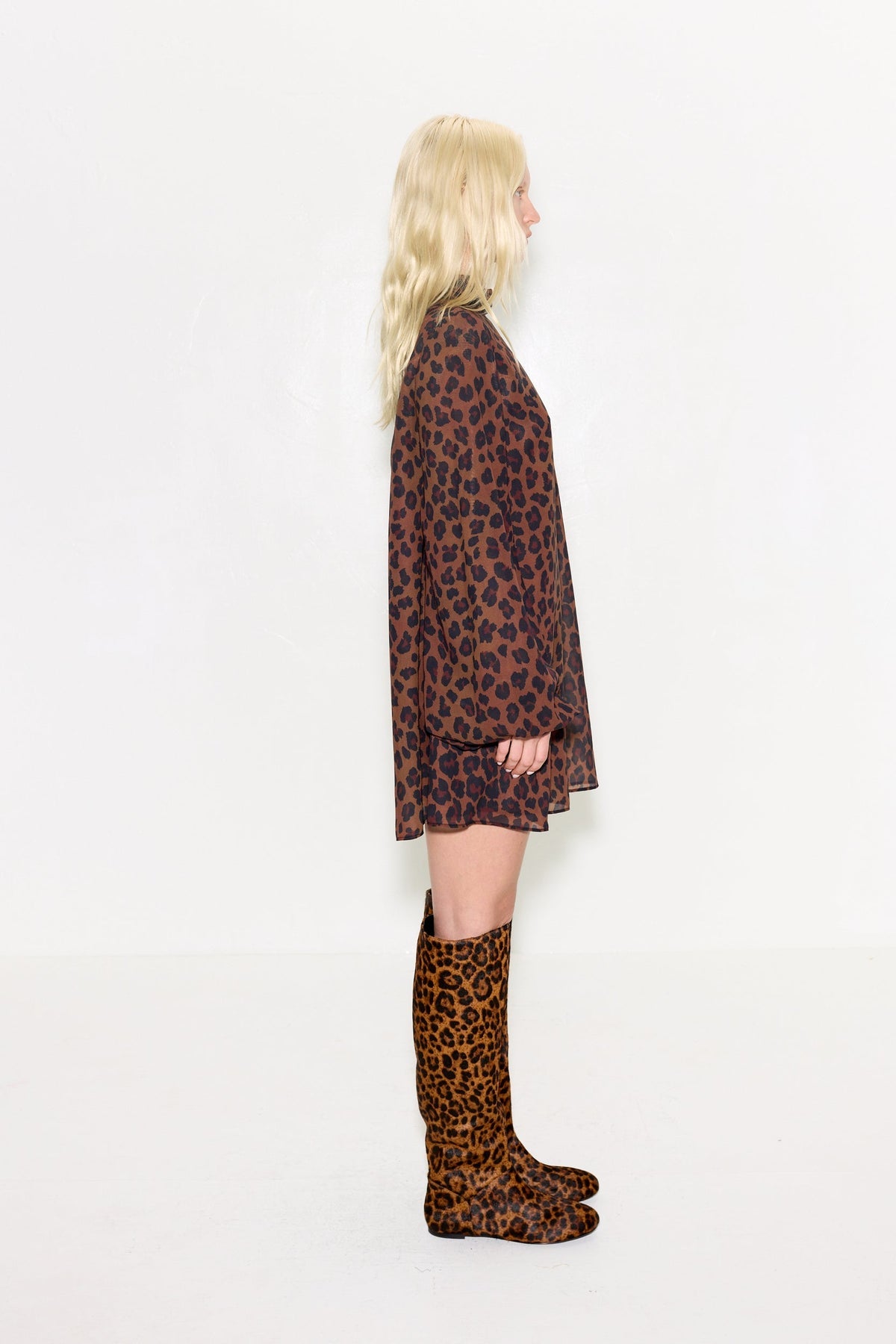 Joplin Chiffon Mini Dress | Simon Miller CHOCO BROWN LEOPARD