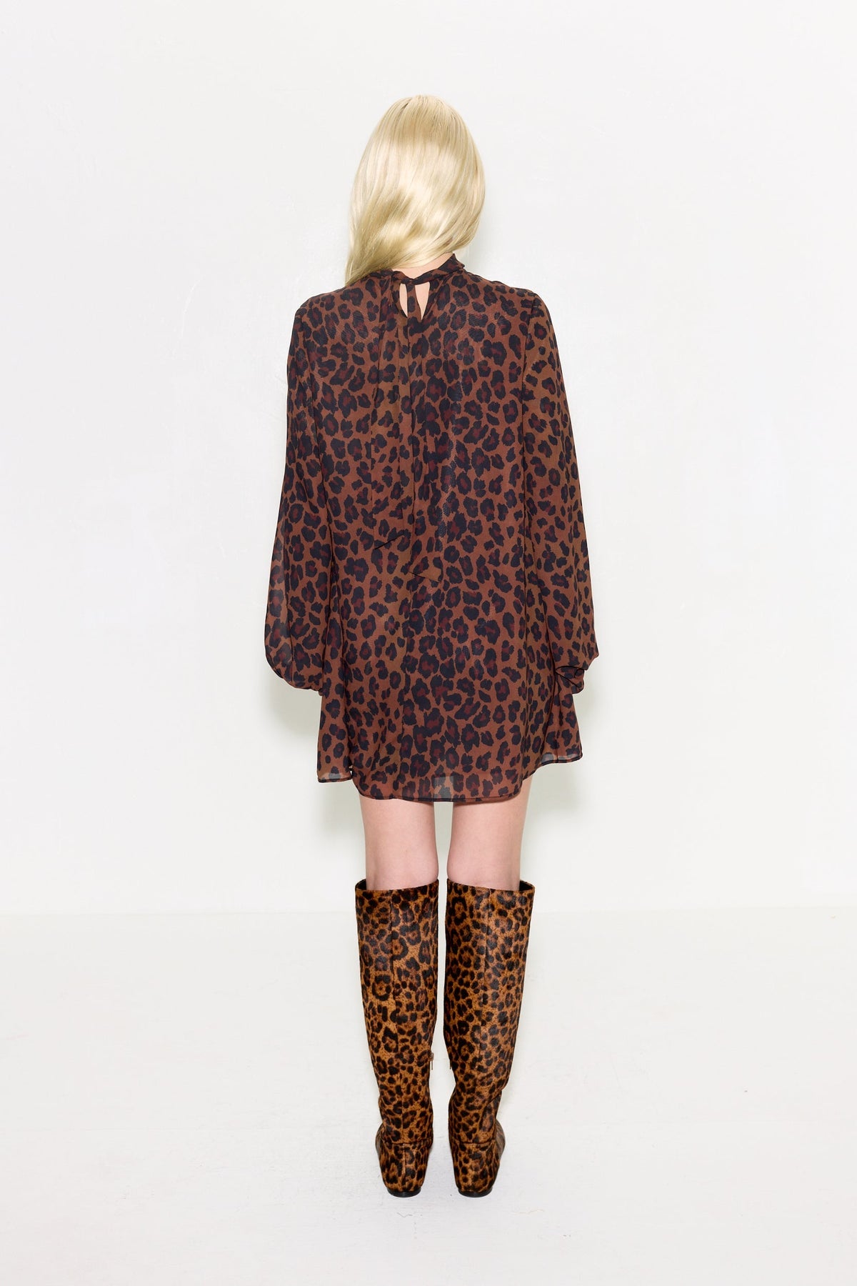 Joplin Chiffon Mini Dress | Simon Miller CHOCO BROWN LEOPARD