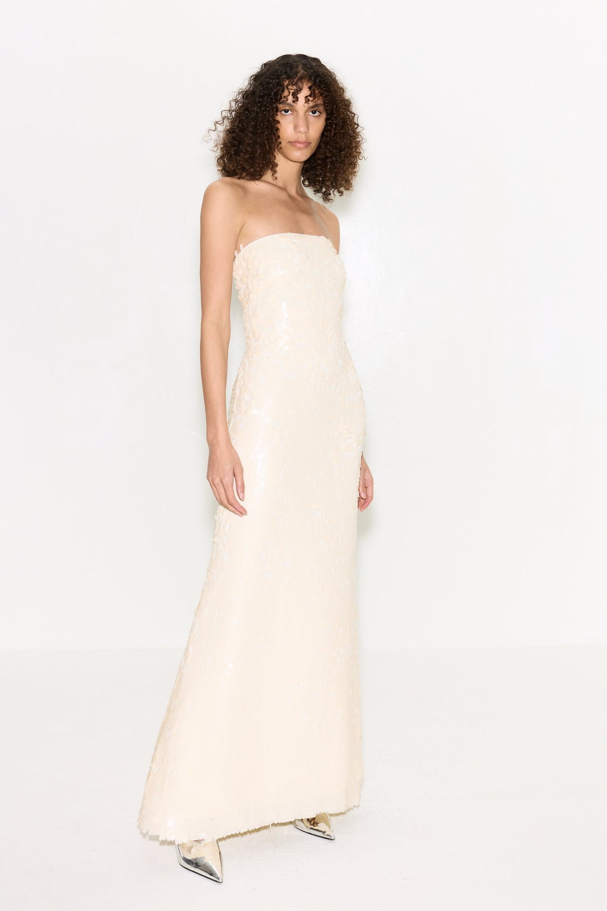 Sculpty Strapless Sequin Dress | Simon Miller BONE