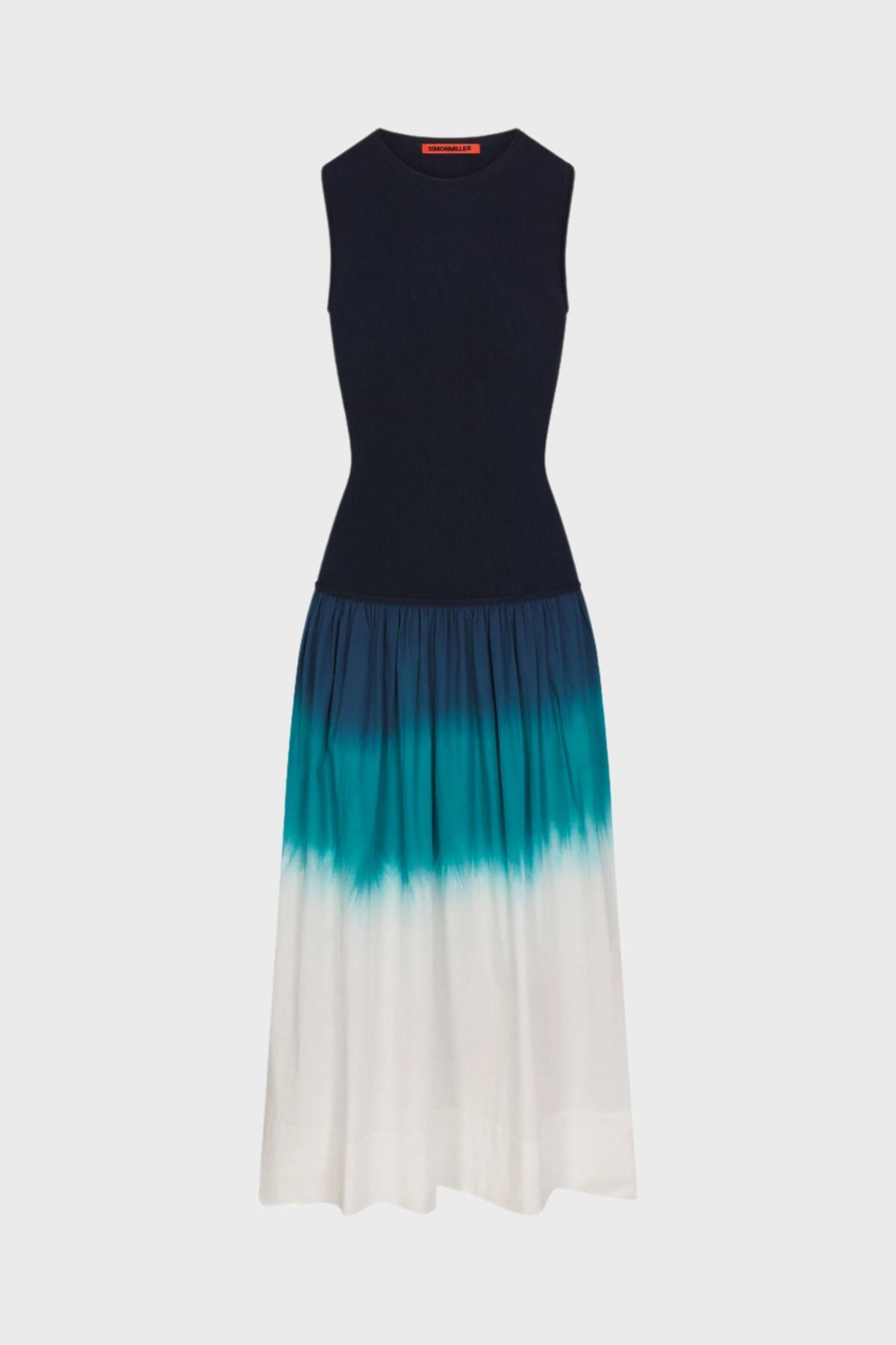 Novo Knit Combo Dress | Simon Miller Macadamia / Blue Dip Dye