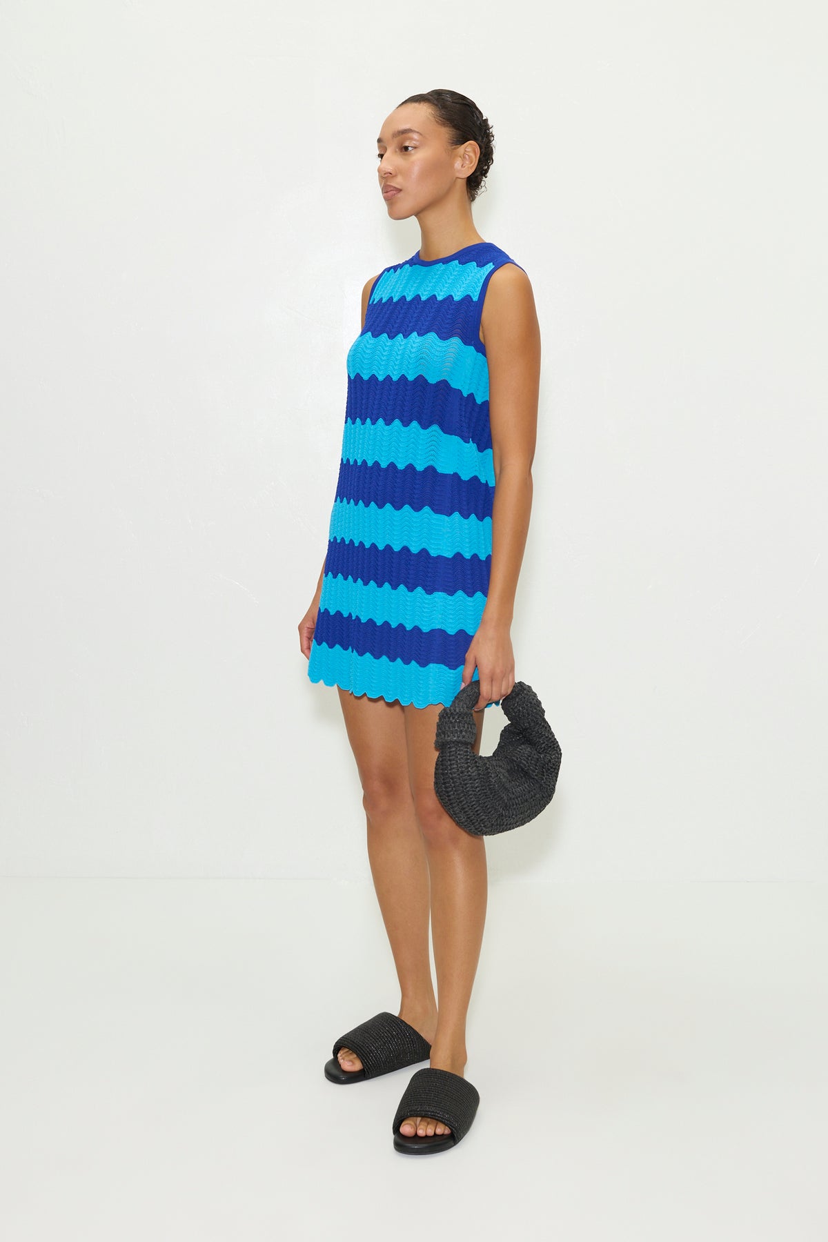 Moji Knit Mini Dress | Simon Miller BLUE TONAL WAVE STRIPE
