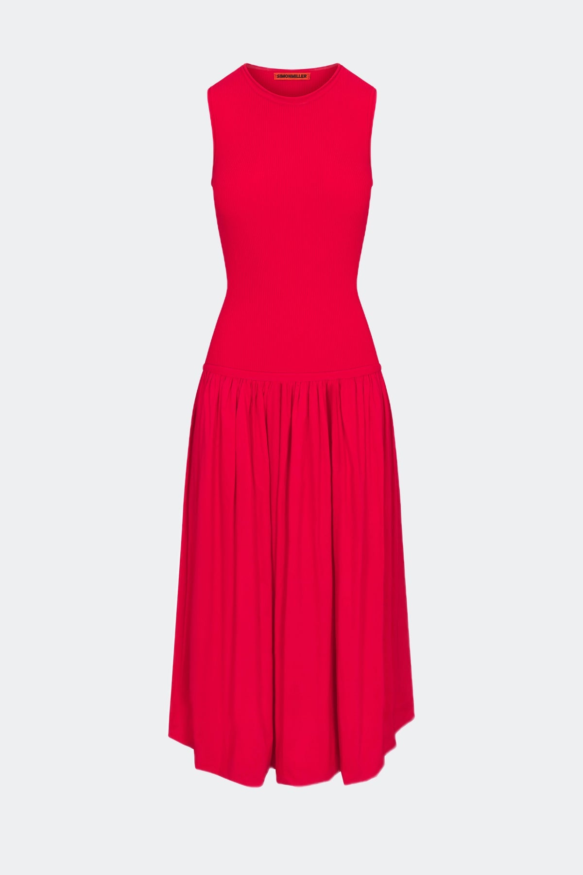 Yanez Poplin Combo Dress | Simon Miller CHERRY RED