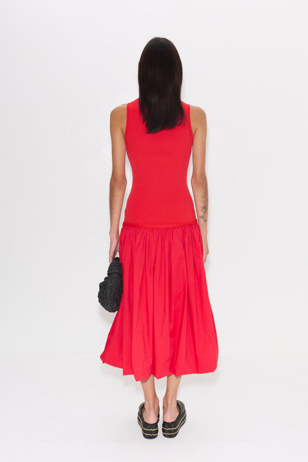 Yanez Poplin Combo Dress | Simon Miller CHERRY RED