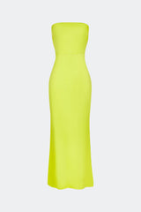 Sculpty Strapless Satin Dress | Simon Miller LIME