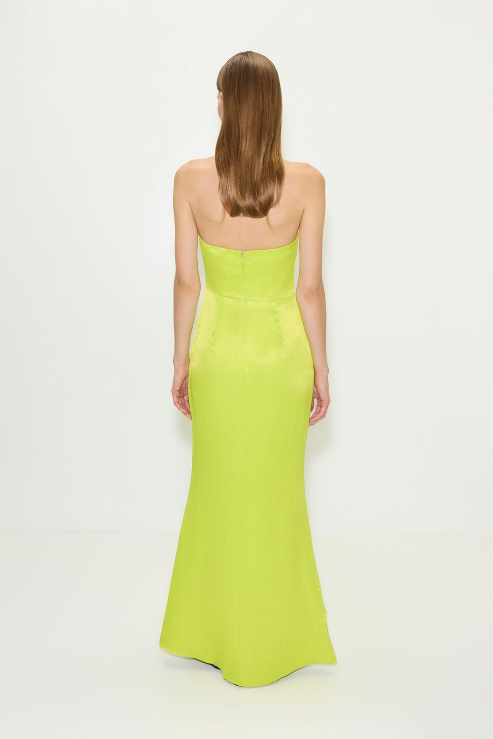 Sculpty Strapless Satin Dress | Simon Miller LIME