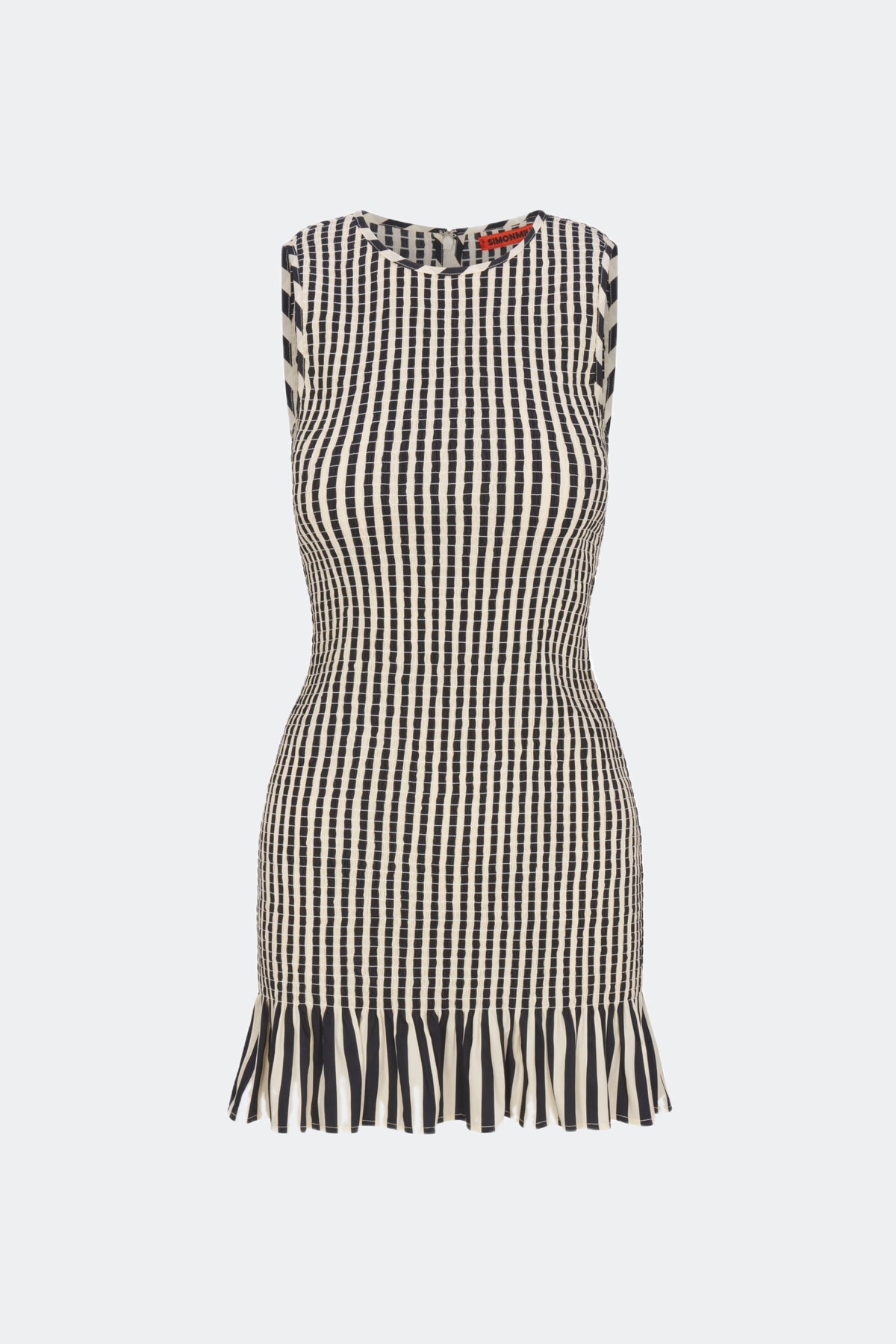 Belle Smocked Mini Dress | Simon Miller BLACK/WHITE STRIPE