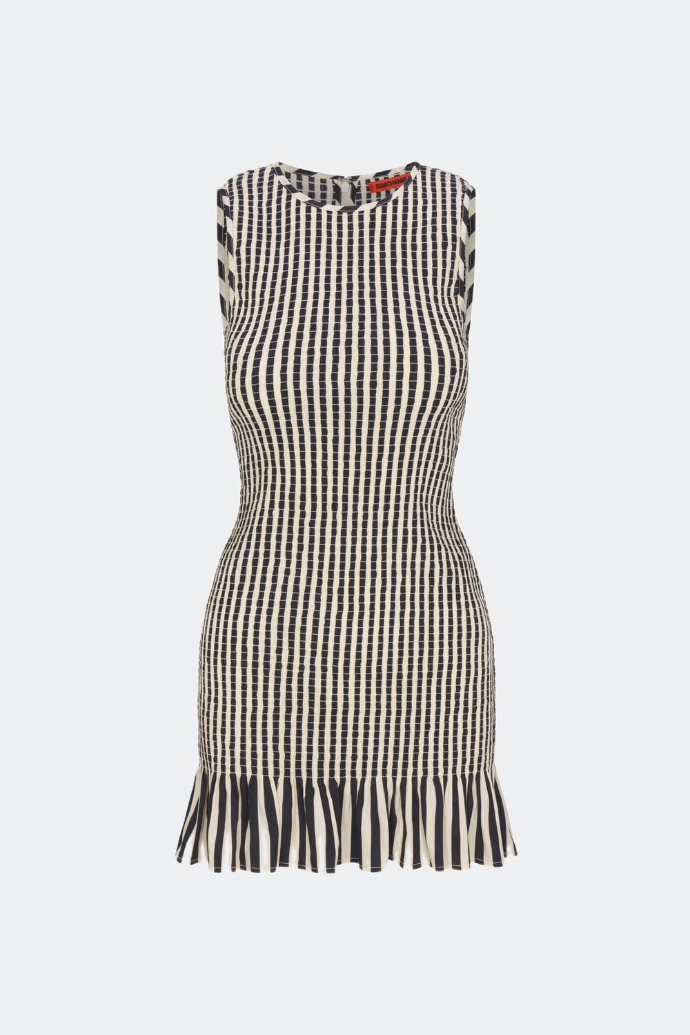 Belle Smocked Mini Dress | Simon Miller BLACK/WHITE STRIPE