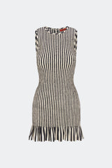 Belle Smocked Mini Dress | Simon Miller BLACK/WHITE STRIPE