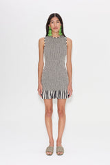 Belle Smocked Mini Dress | Simon Miller BLACK/WHITE STRIPE
