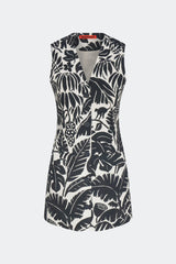 Carob Printed Linen Mini Dress | Simon Miller Black/Macadamia Acapulco Print
