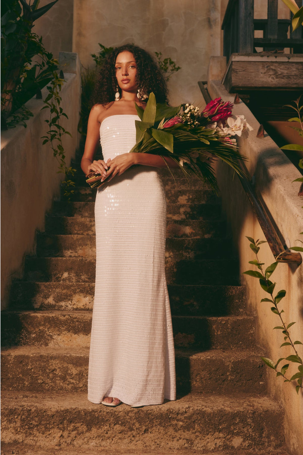 Sculpty Strapless Piano Sequin Dress | SIMONMILLER | Simon Miller MACADAMIA