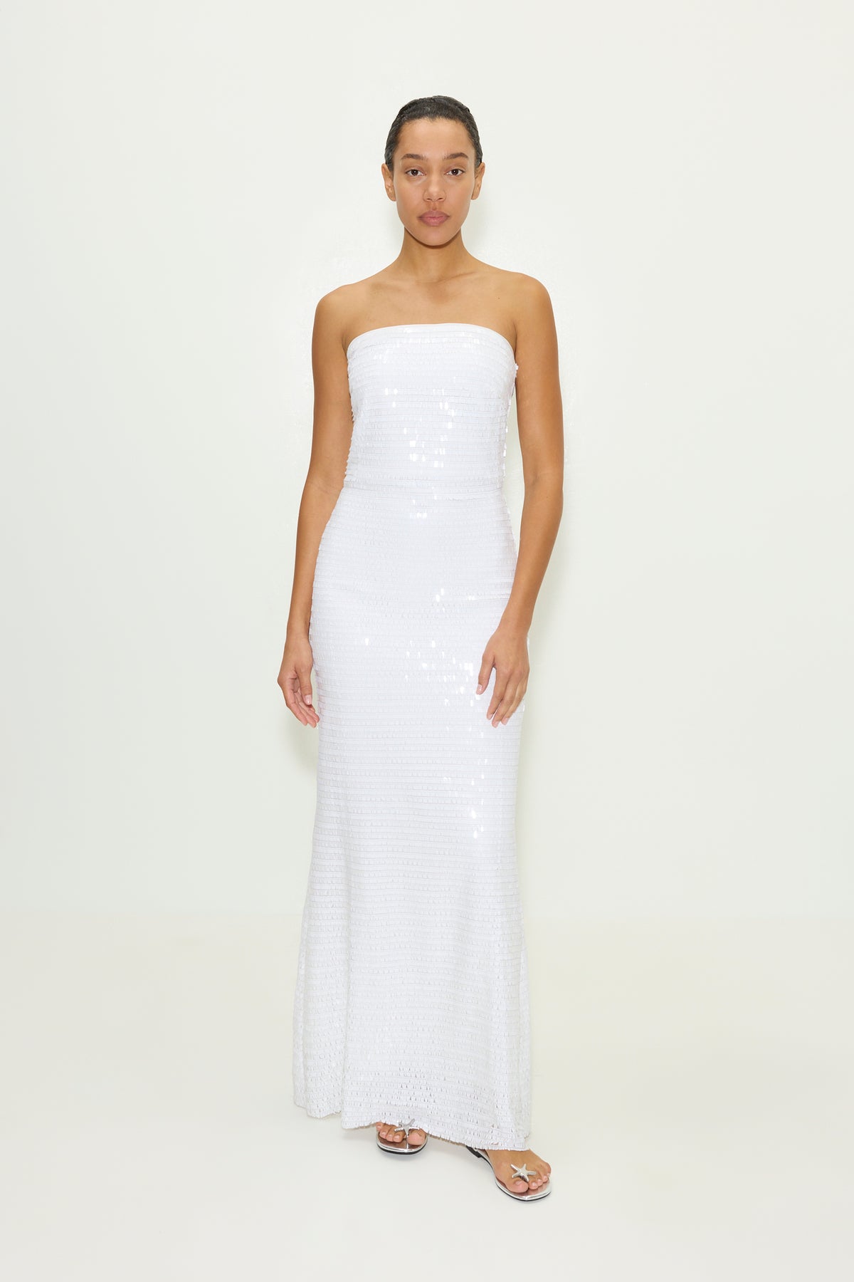Sculpty Strapless Piano Sequin Dress | SIMONMILLER | Simon Miller MACADAMIA