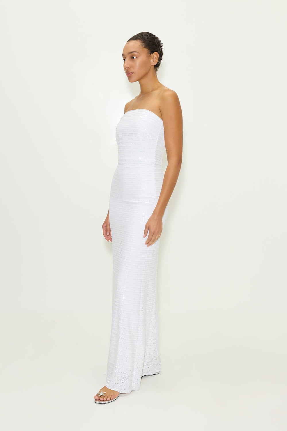 Sculpty Strapless Piano Sequin Dress | SIMONMILLER | Simon Miller MACADAMIA