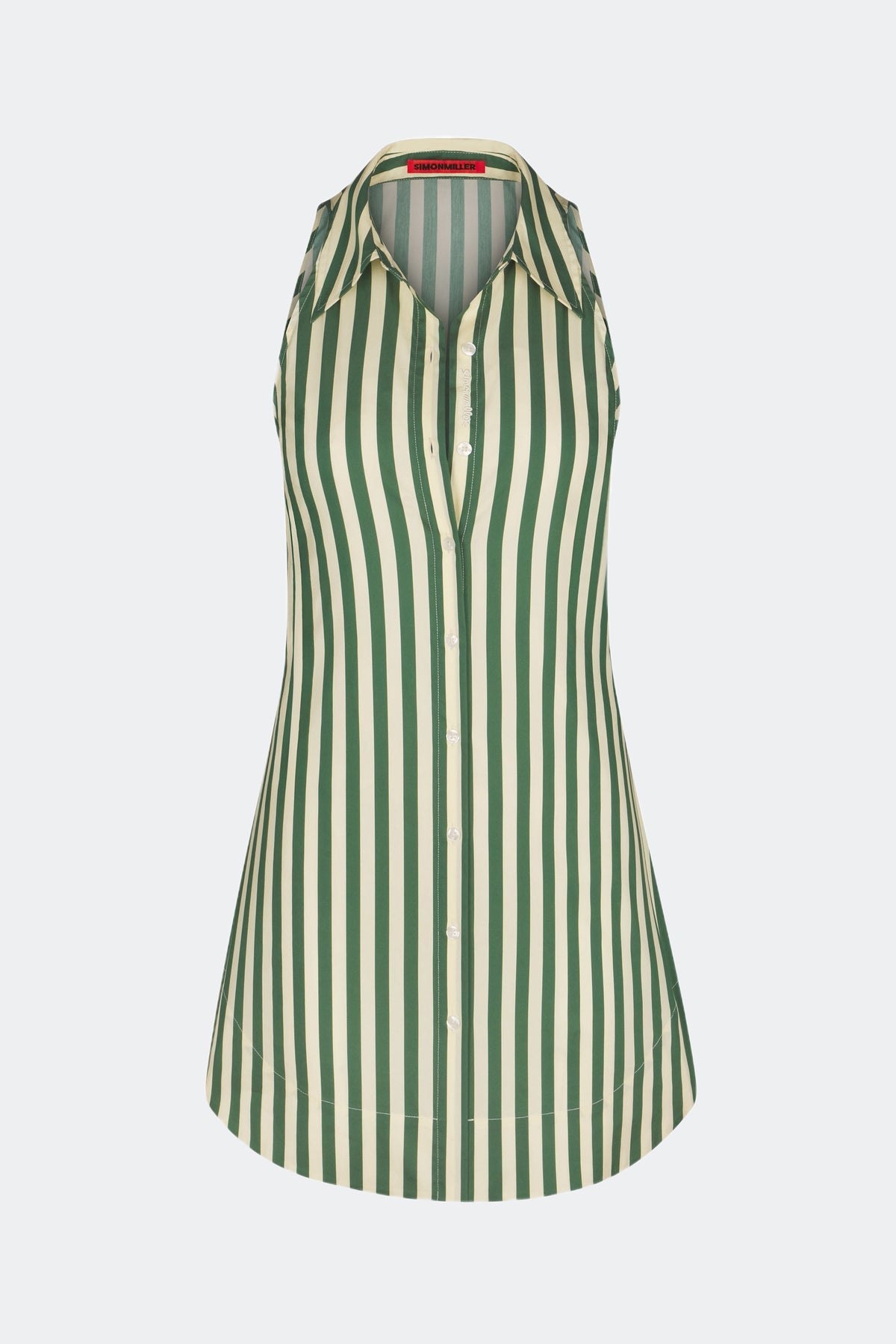 Loch Sleeveless Mini Dress | Simon Miller GUMMY GREEN/ECRU