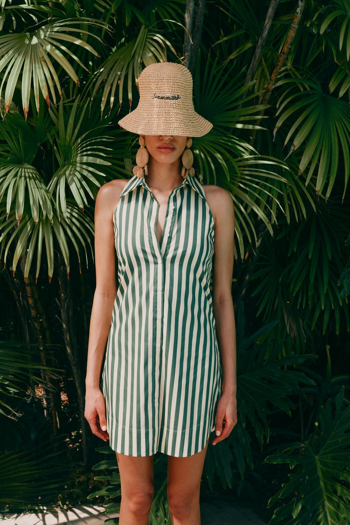 Loch Sleeveless Mini Dress | Simon Miller GUMMY GREEN/ECRU