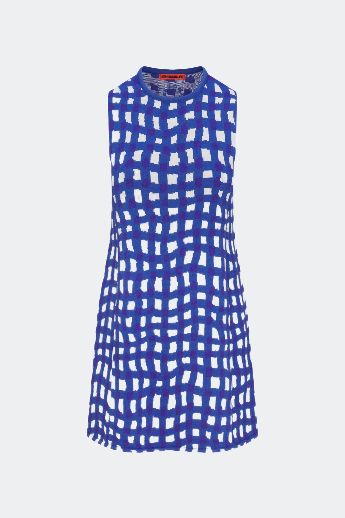 Zana Knit Mini Dress | Simon Miller KLEIN BLUE WAVY GINGHAM