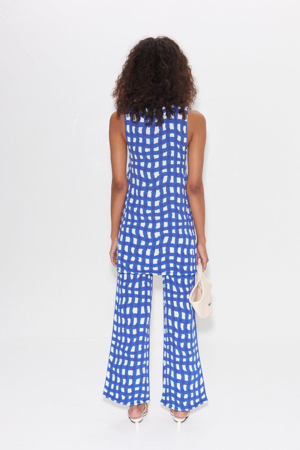 Zana Knit Mini Dress | Simon Miller KLEIN BLUE WAVY GINGHAM