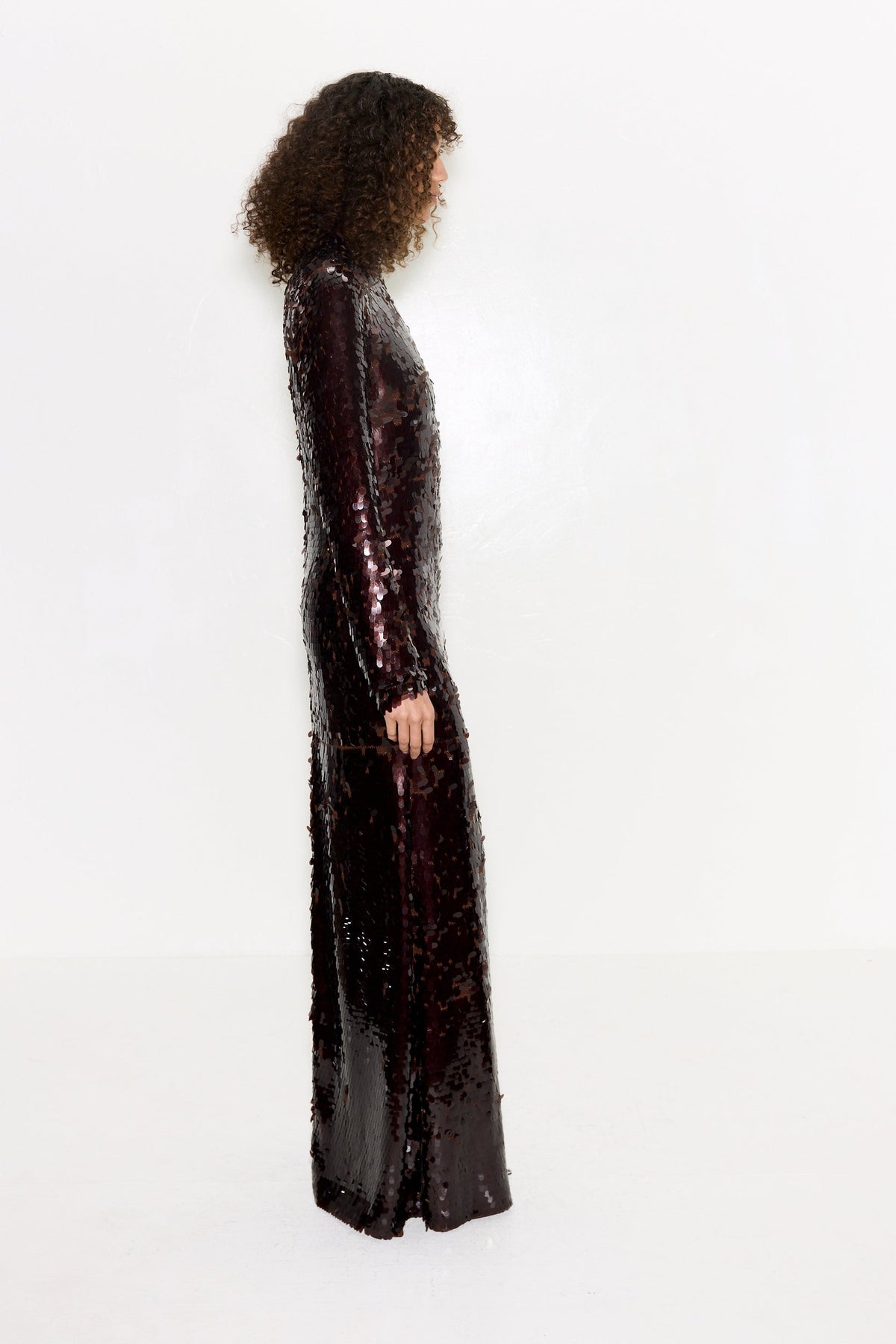 Sculpty Sequin Dress | Simon Miller CHOCO BROWN