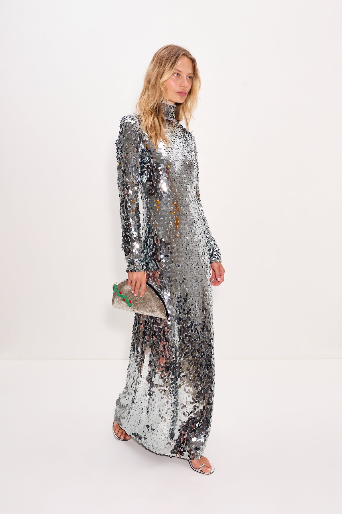 Sculpty Sequin Dress | Simon Miller SATELLITE SILVER