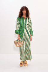 Loch Poplin Button Up | Simon Miller Green Stripe Combo