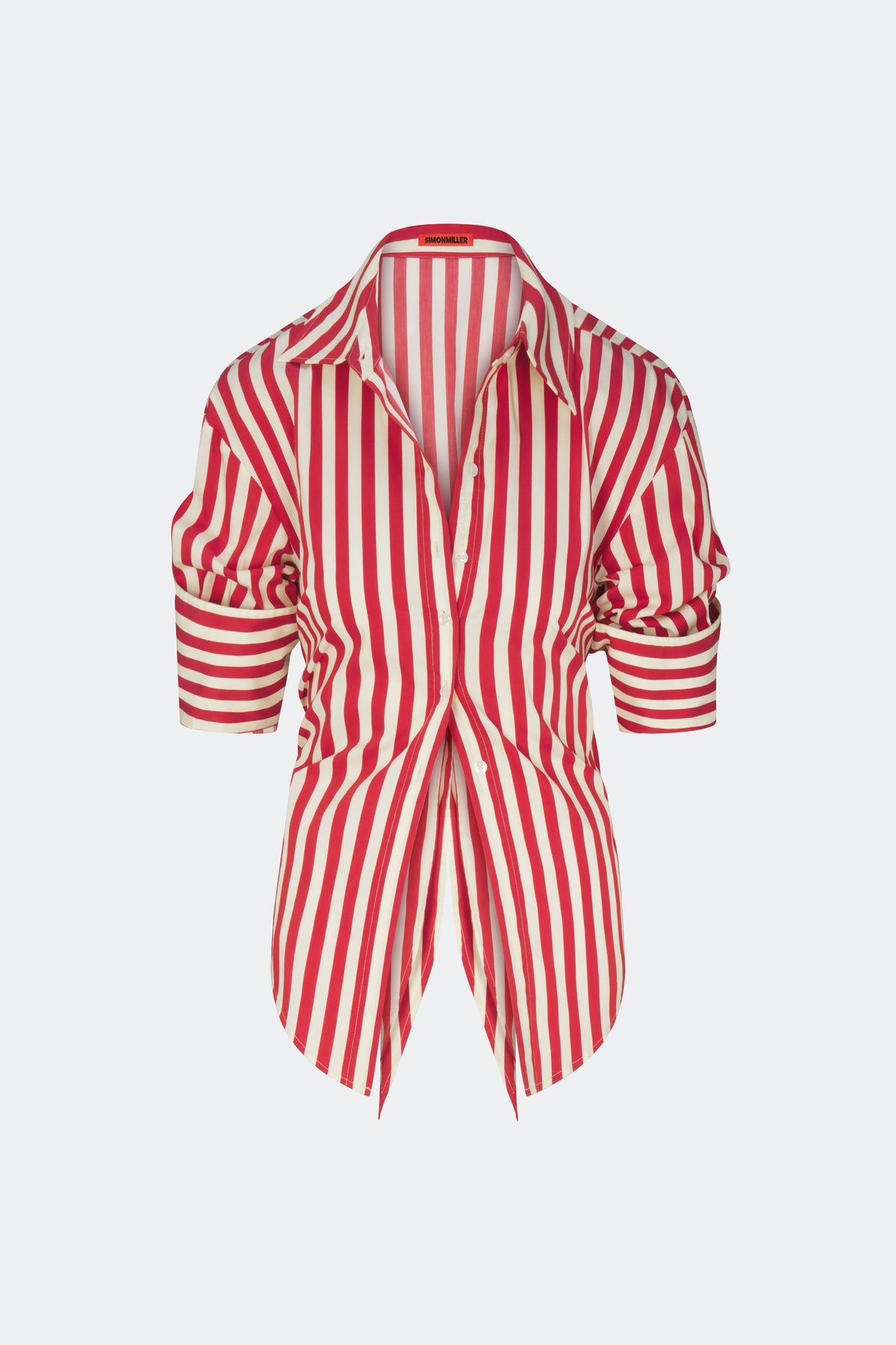 Loch Poplin Button Up | Simon Miller Venetian Red Stripe