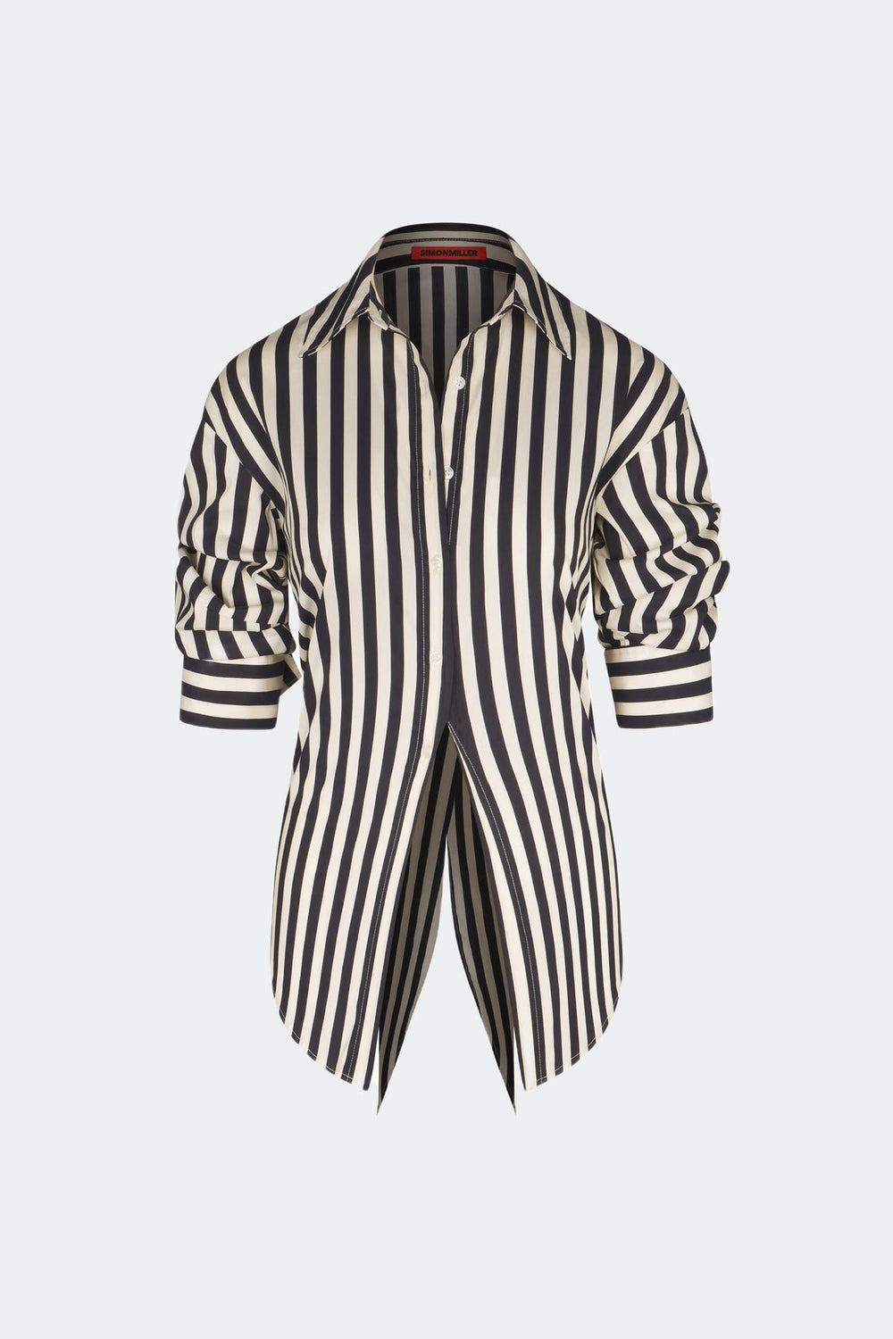 Loch Striped Poplin Button Up | Simon Miller BLACK/WHITE STRIPE