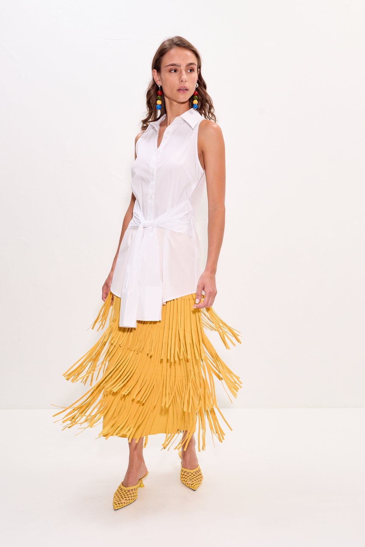 Inna Sleeveless Poplin Top | Simon Miller Macadamia