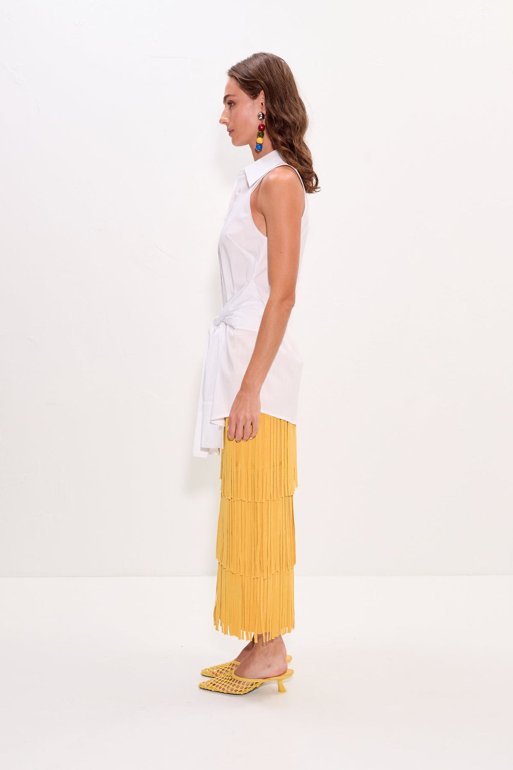 Inna Sleeveless Poplin Top | Simon Miller Macadamia