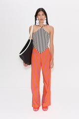 Kit Poplin Tie Top | Simon Miller BLACK/WHITE STRIPE