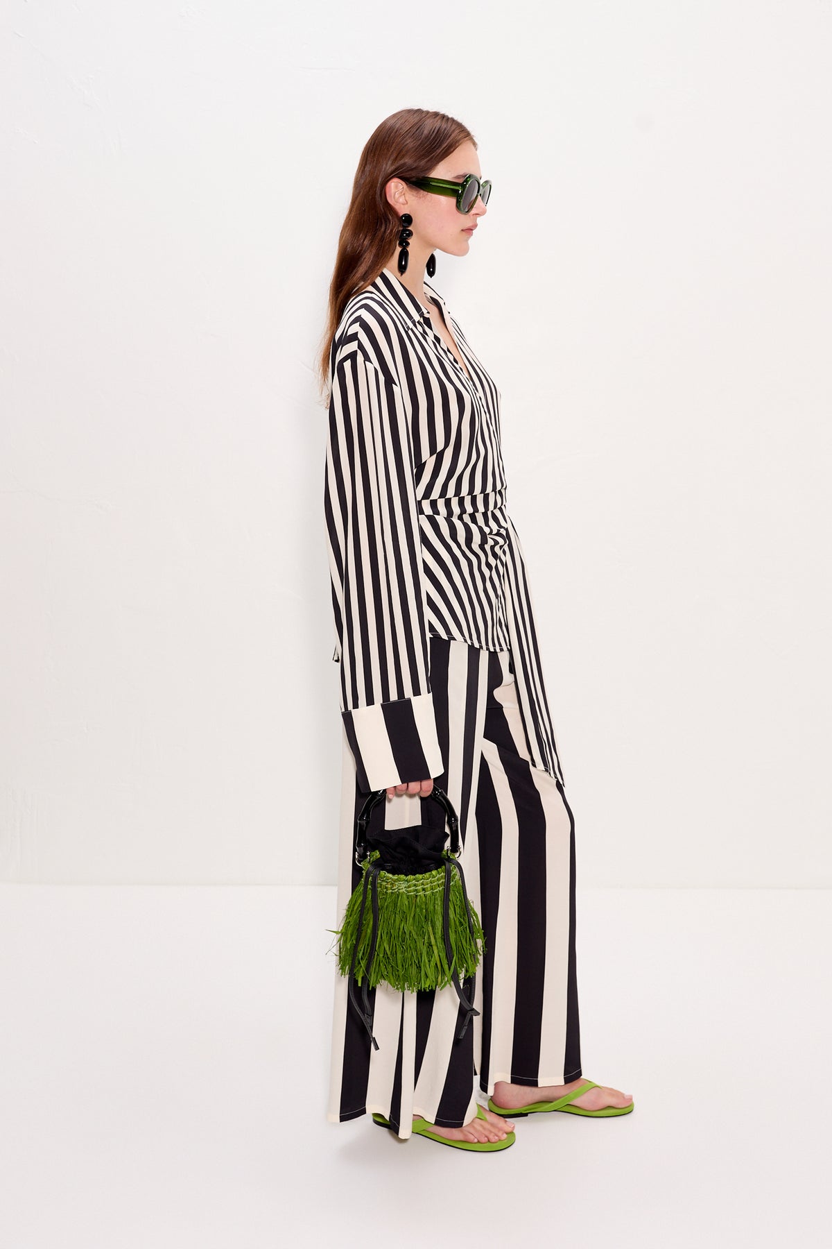 Vietta Crepe Top | Simon Miller Black/White Stripe