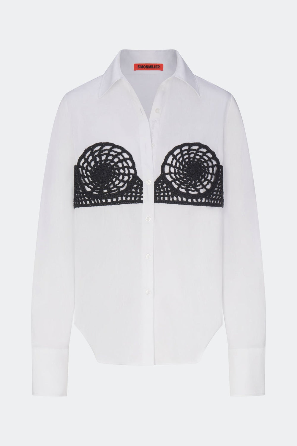 Maren Poplin Crochet Button Up | Simon Miller Macadamia