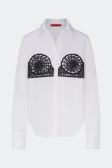 Maren Poplin Crochet Button Up | Simon Miller Macadamia