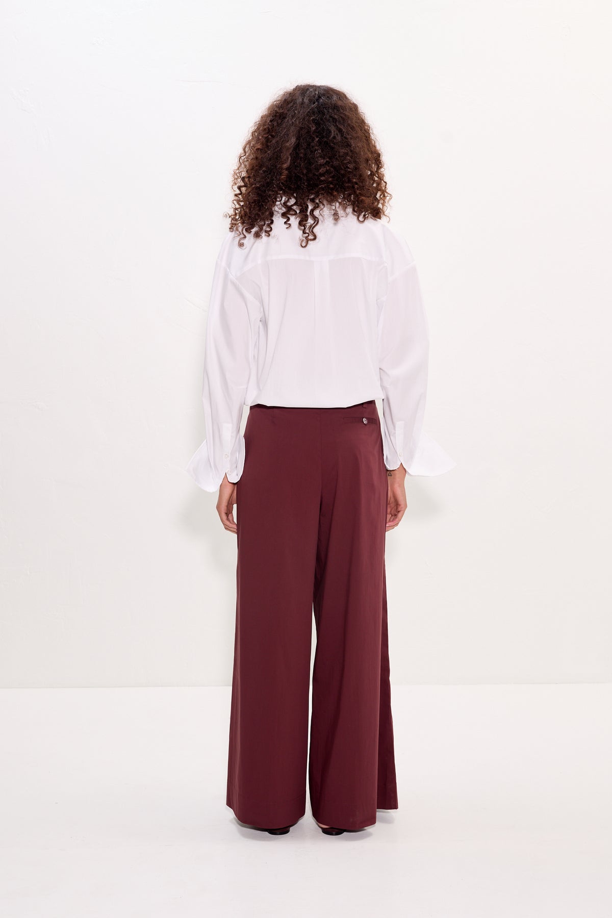 Maren Poplin Crochet Button Up | Simon Miller Macadamia