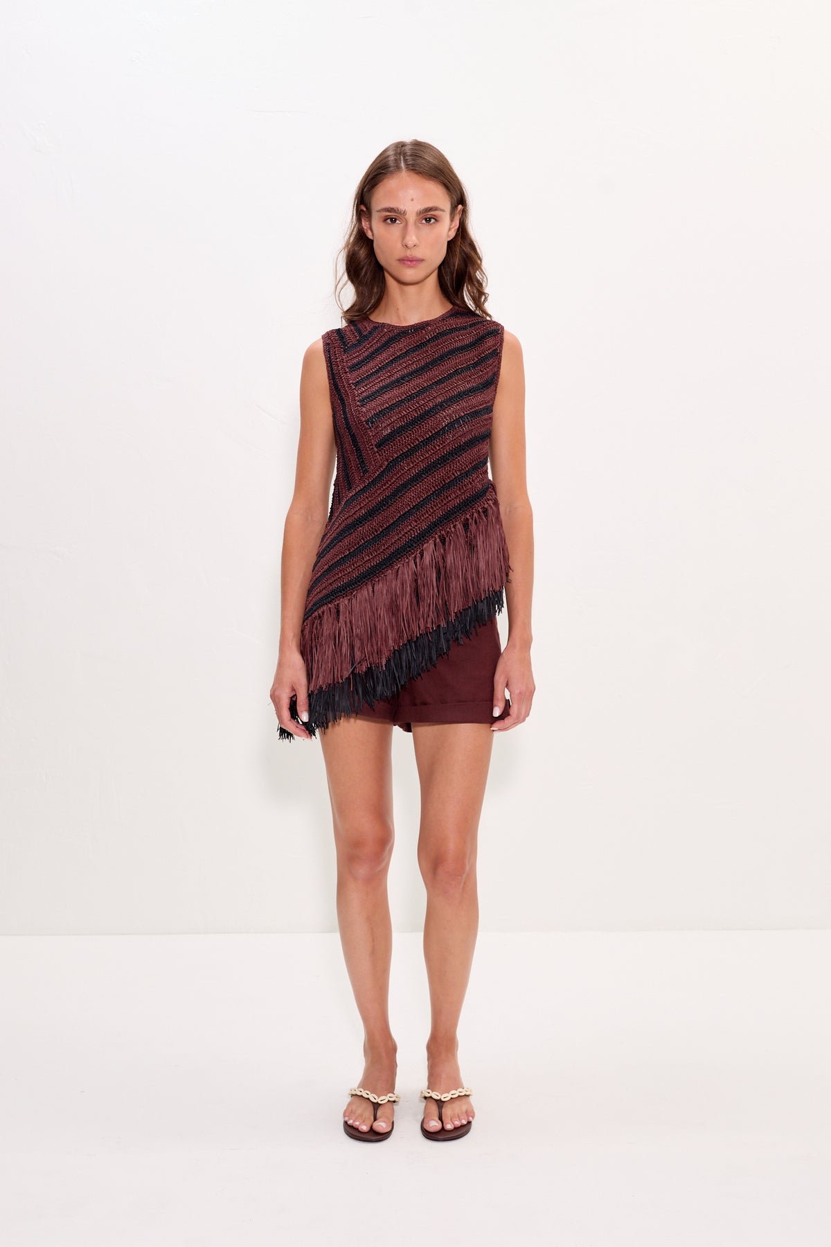 Beja Crochet Top | Simon Miller Choco Brown/Black Combo
