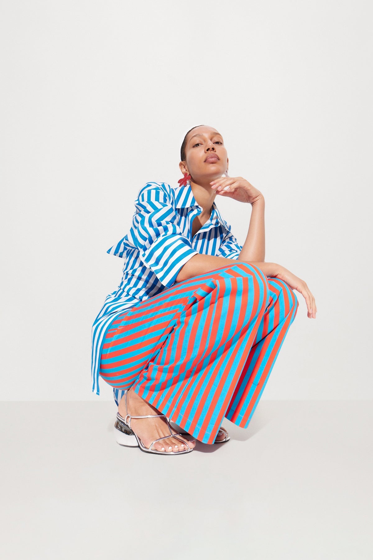 Pia Striped Poplin Pant | Simon Miller BLUE/PAPRIKA STRIPE