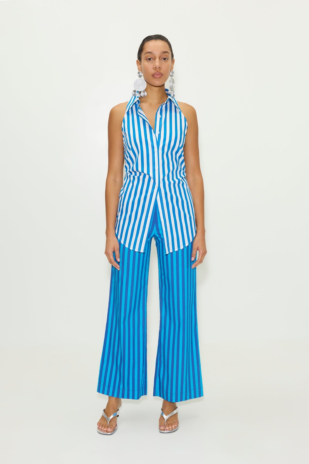 Pia Poplin Pant | Simon Miller TONAL BLUE STRIPE