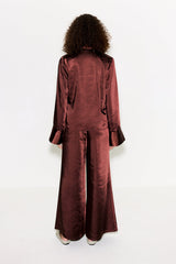 Nella Satin Wide Leg Pant | Simon Miller CHOCO BROWN